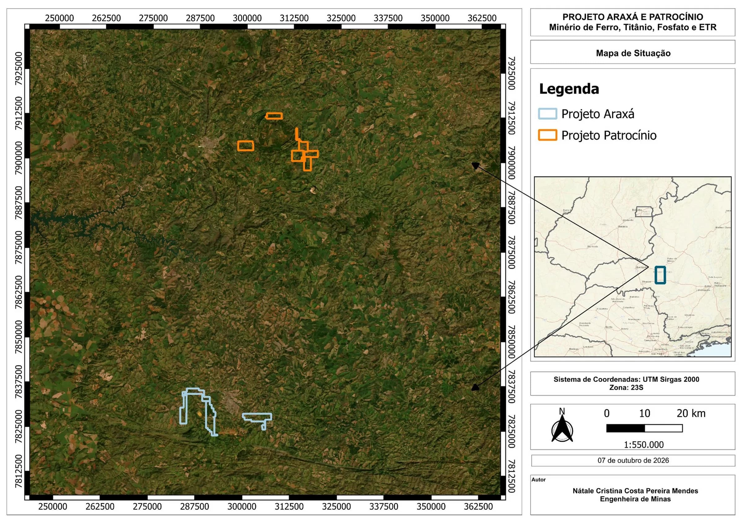 Mapa de localização do cluster Patrocínio, Araxá e Goiabal, imagem 4