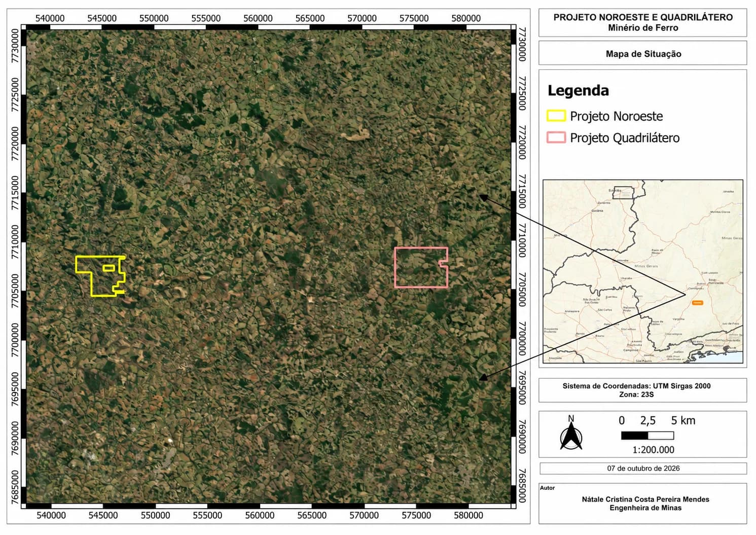 Mapa de localização do cluster Quadrilátero, Noroeste, Vizinho Noroeste, imagem 1