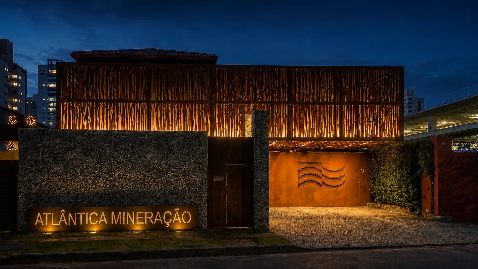Fachada da sede da Atlântica Minas, no bairro Belvedere, em Belo Horizonte