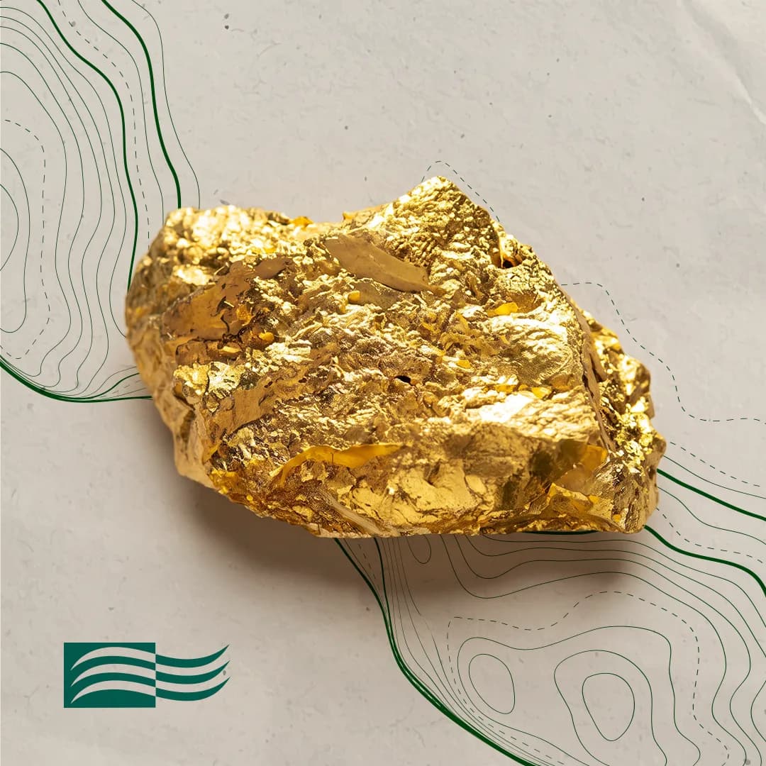Amostra de ouro, de brilho amarelo intenso
